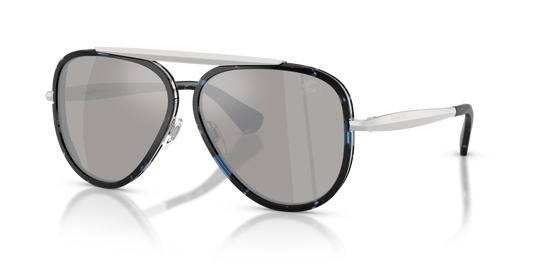 Burberry BE3176 Sunglasses in 10056G Blue Havana / Light Grey Mirror Silver lens