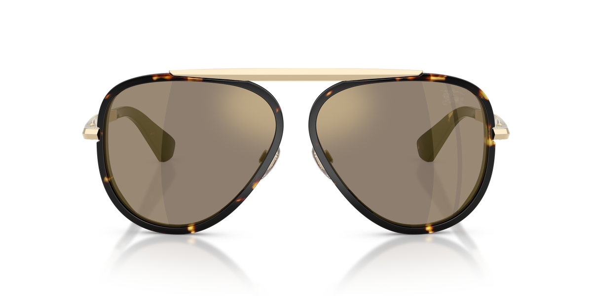Burberry BE3176 Sunglasses in 11095A Yellow Havana / Light Brown Mirror Gold lens, front view