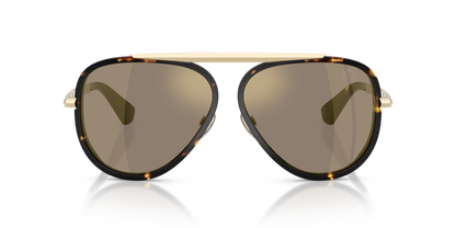Burberry BE3176 Sunglasses in 11095A Yellow Havana / Light Brown Mirror Gold lens, front view