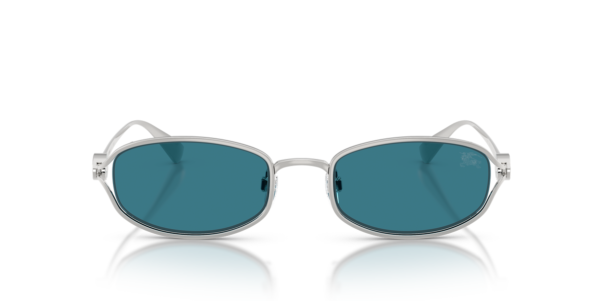Burberry BE3177 Sunglasses in 100580 Silver / Blue lens, front view