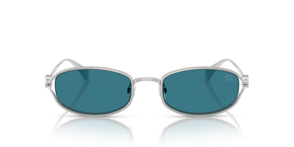 Burberry BE3177 Sunglasses in 100580 Silver / Blue lens, front view