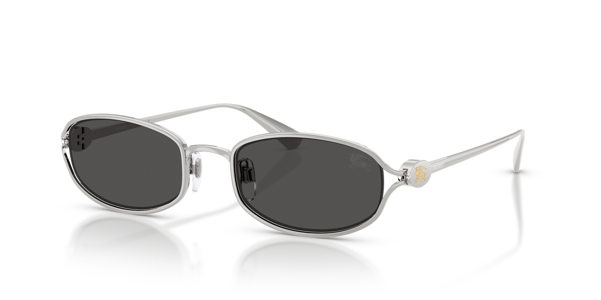 Burberry BE3177 Sunglasses in 100587 Silver / Dark Grey lens