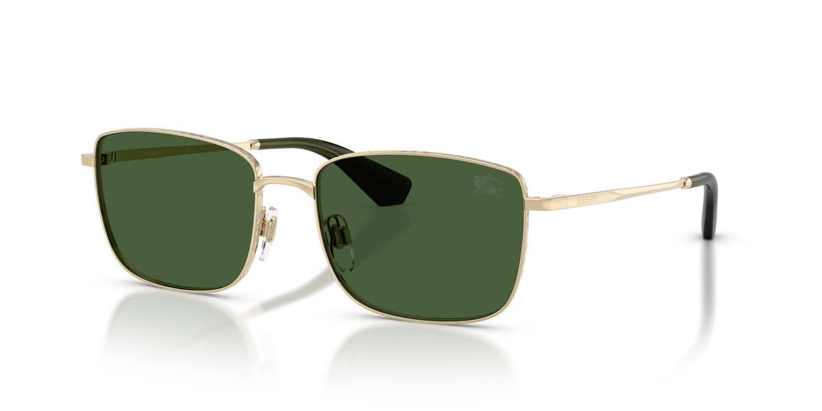 Burberry BE3178 Sunglasses in 110971 Light Gold / Dark Green lens
