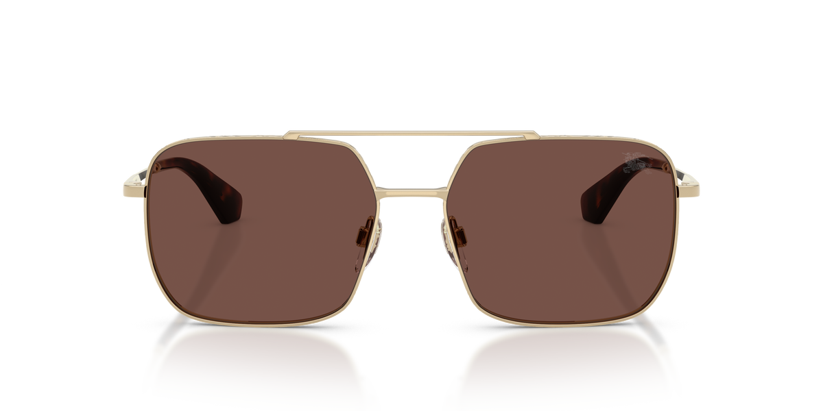 Burberry BE3179 Sunglasses in 110973 Light Gold / Black Chocolate lens, front view
