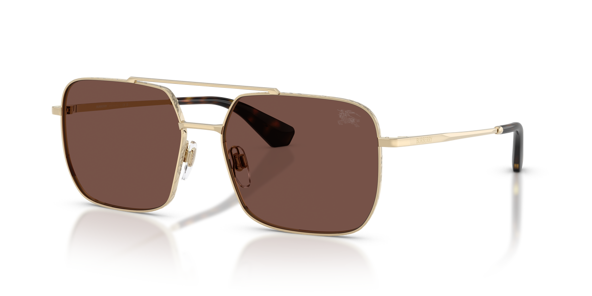 Burberry BE3179 Sunglasses in 110973 Light Gold / Black Chocolate lens