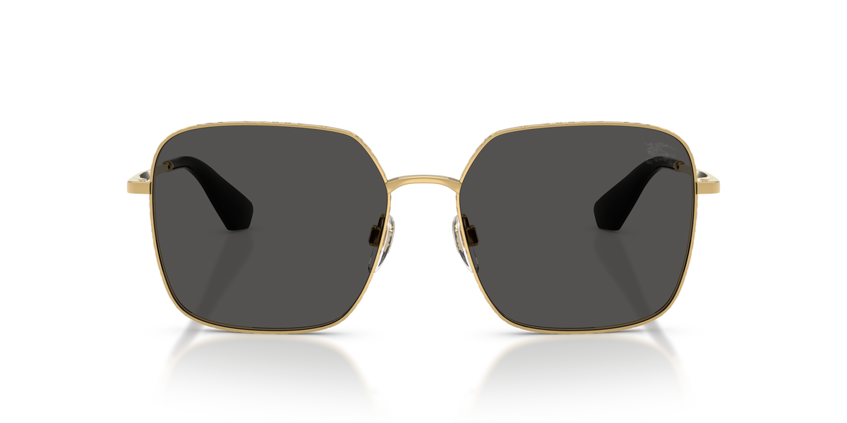 Burberry BE3180 Sunglasses in 101787 Gold / Dark Grey lens, front view