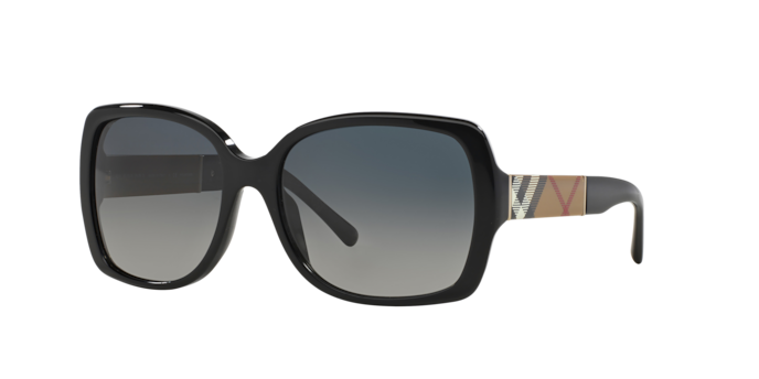 Burberry BE4160 Sunglasses in 3433T3 Black / Polarized Grey Gradient lens