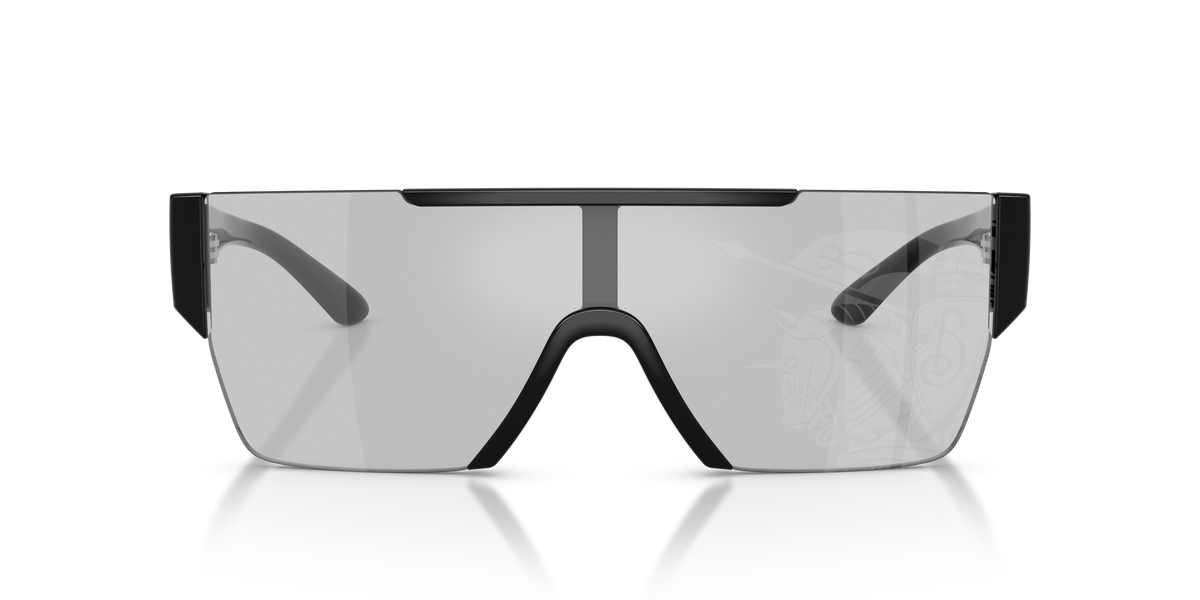 Burberry BE4291 Sunglasses in 300169 Black / Light Grey Tampo Silver lens, front view