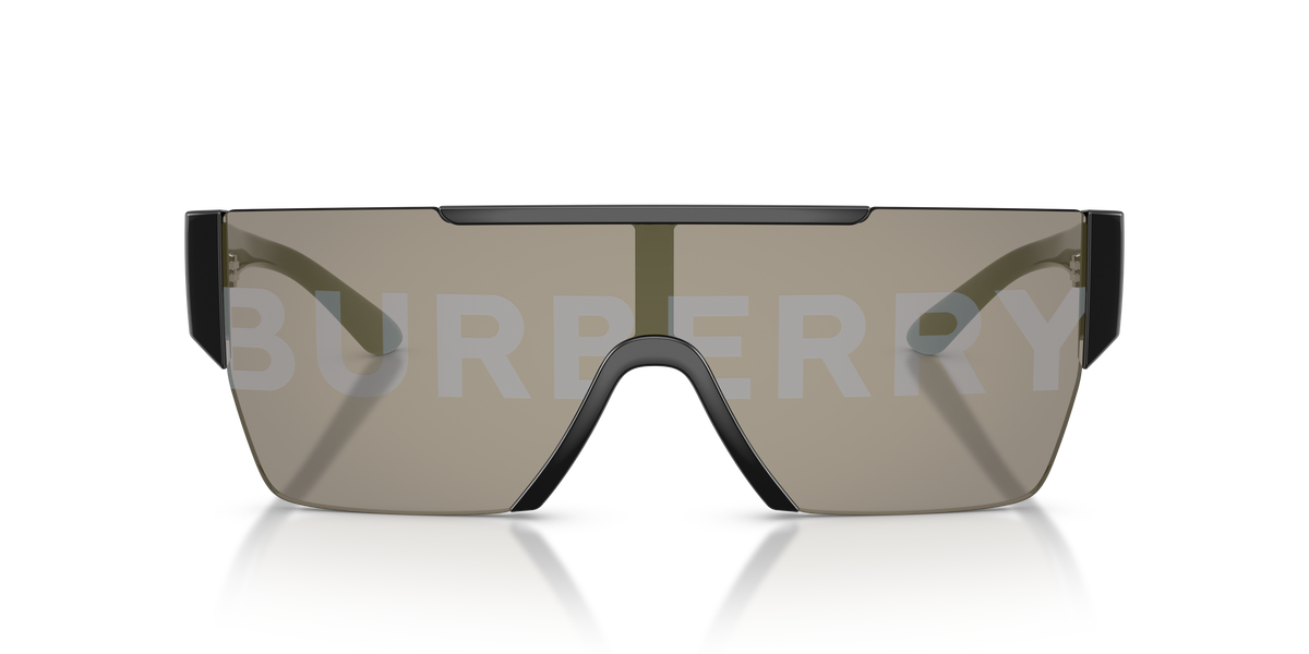 Burberry BE4291 Sunglasses in 3001/G Black / Grey Tampo Burberry Silver/Gold lens, front view