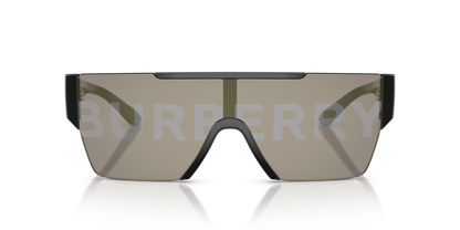Burberry BE4291 Sunglasses in 3001/G Black / Grey Tampo Burberry Silver/Gold lens, front view
