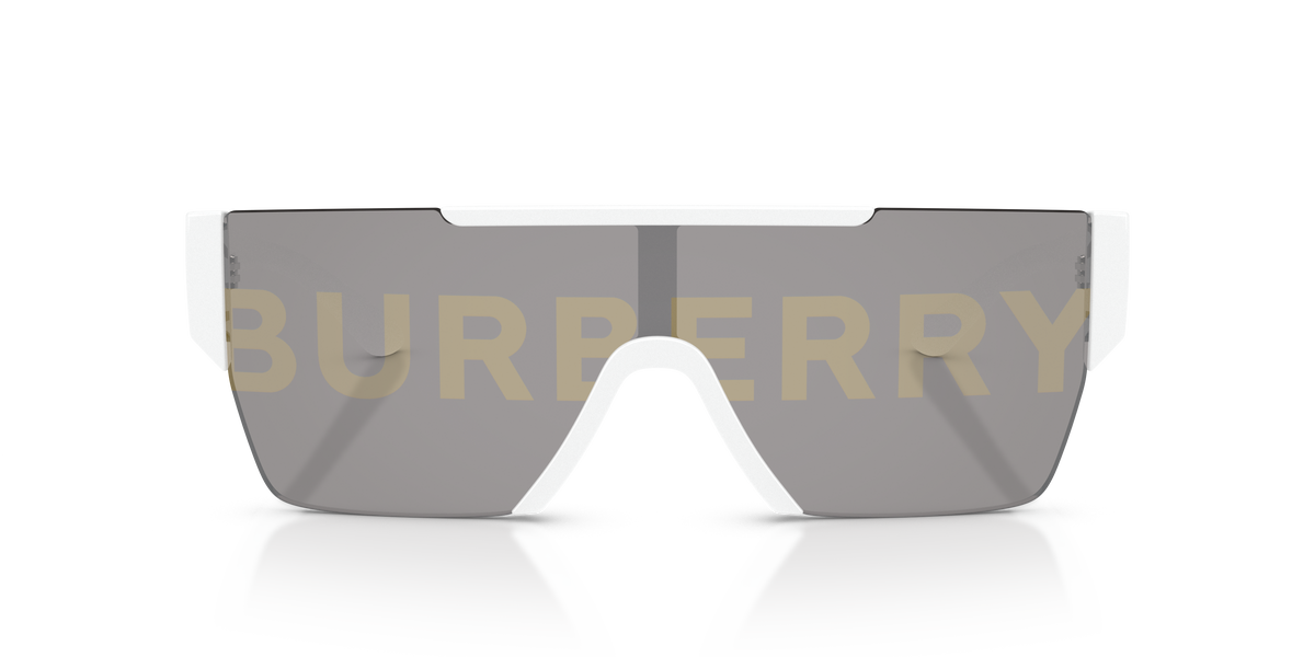 Burberry BE4291 Sunglasses in 3007/H White / Grey Tampo Burberry Silver/Gold2 lens, front view