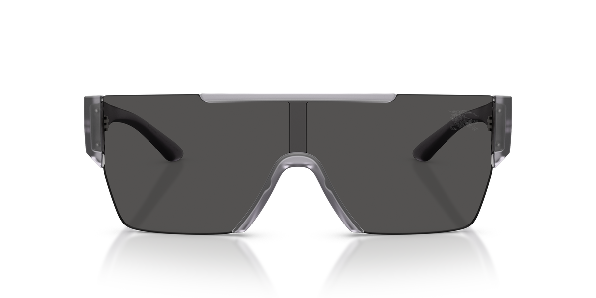 Burberry BE4291 Sunglasses in 421387 Transparent Matte Grey / Dark Grey lens, front view