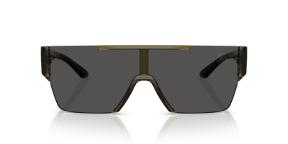 Burberry BE4291 Sunglasses in 424687 Green / Dark Grey lens, front view