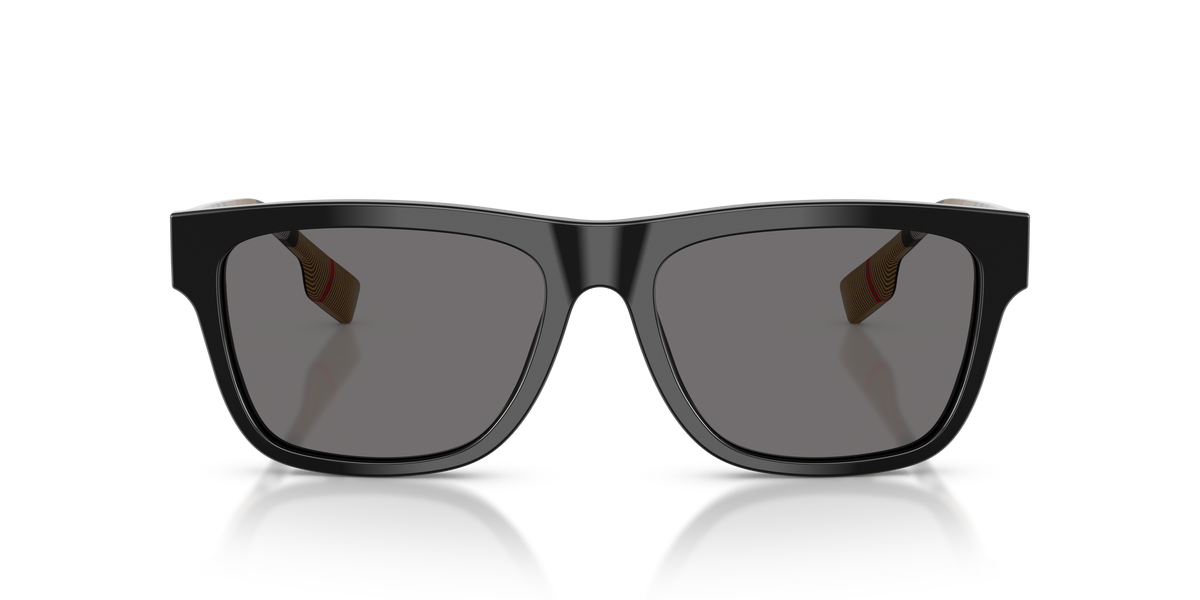 Burberry BE4293 Sunglasses in 377381 Black / Polarized Grey lens, front view