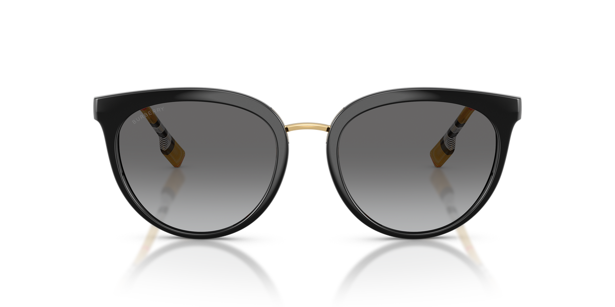 Burberry BE4316 Willow Sunglasses in 385311 Black / Grey Gradient lens, front view
