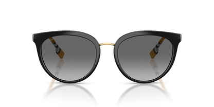 Burberry BE4316 Willow Sunglasses in 385311 Black / Grey Gradient lens, front view