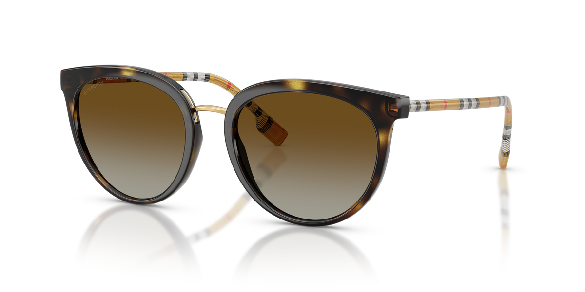 Burberry BE4316 Willow Sunglasses in 3854T5 Dark Havana / Polarized Brown Gradient lens