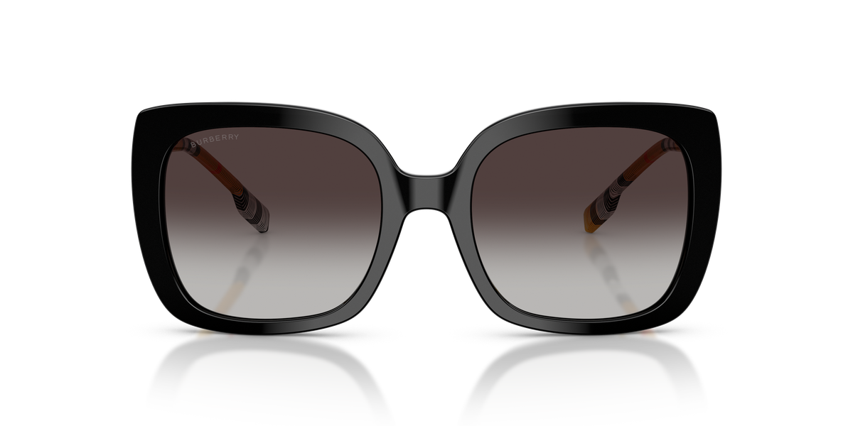 Burberry BE4323 Caroll Sunglasses in 38538G Black / Grey Gradient lens, front view