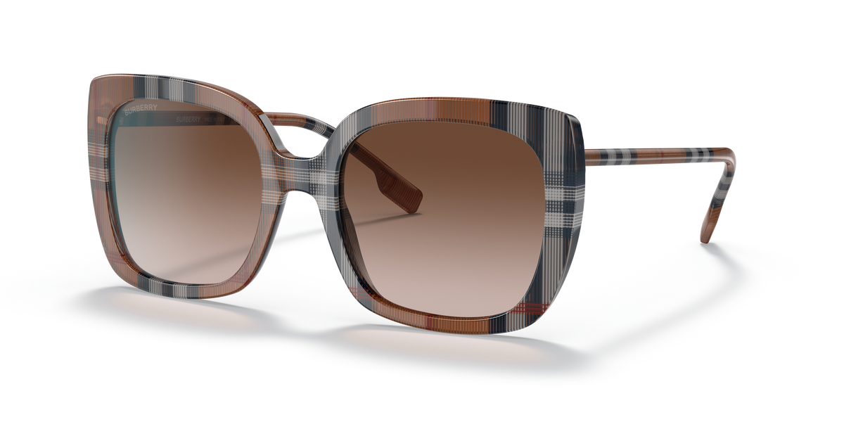 Burberry BE4323 Caroll Sunglasses in 400513 Brown Check / Gradient Brown lens