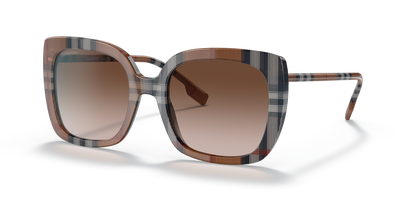 Burberry BE4323 Caroll Sunglasses in 400513 Brown Check / Gradient Brown lens