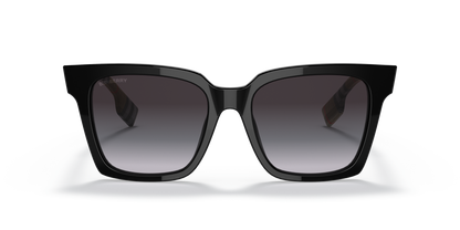Burberry BE4335 Maple Sunglasses in 39298G Black / Grey Gradient lens, front view