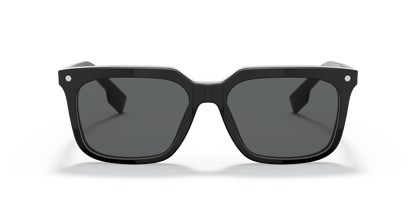 Burberry BE4337 Carnaby Sunglasses in 379887 Black / Dark Grey lens, front view