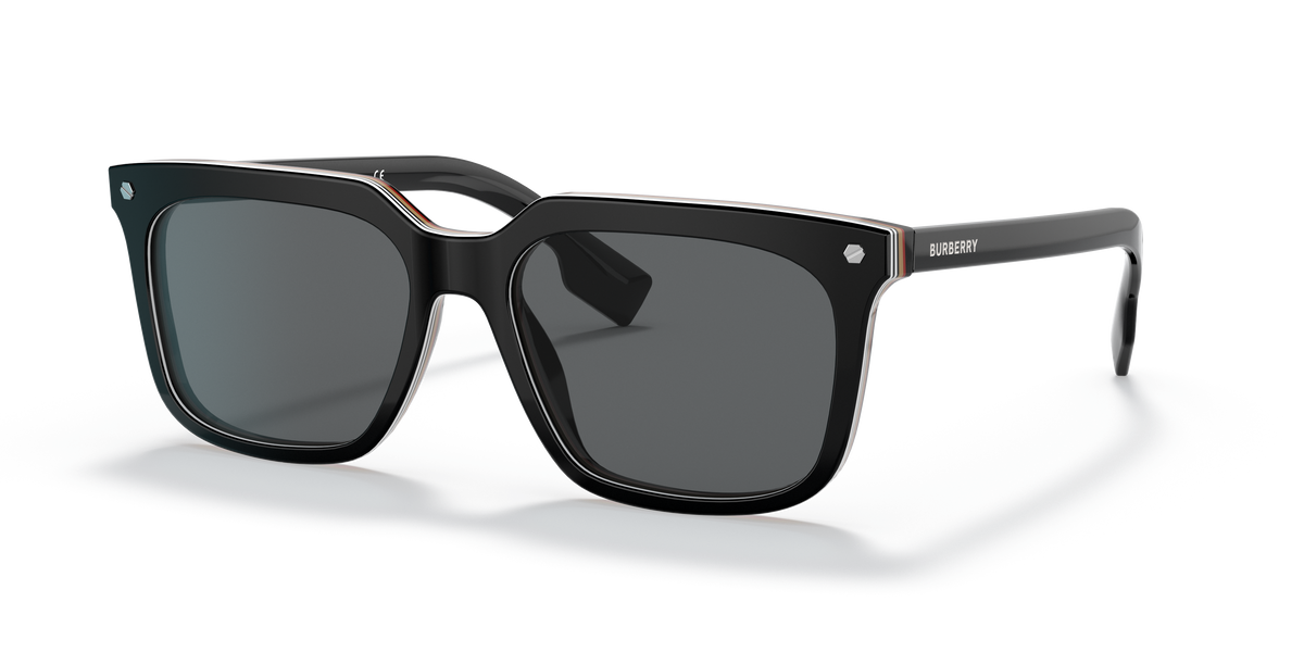 Burberry BE4337 Carnaby Sunglasses in 379887 Black / Dark Grey lens