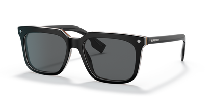 Burberry BE4337 Carnaby Sunglasses in 379887 Black / Dark Grey lens