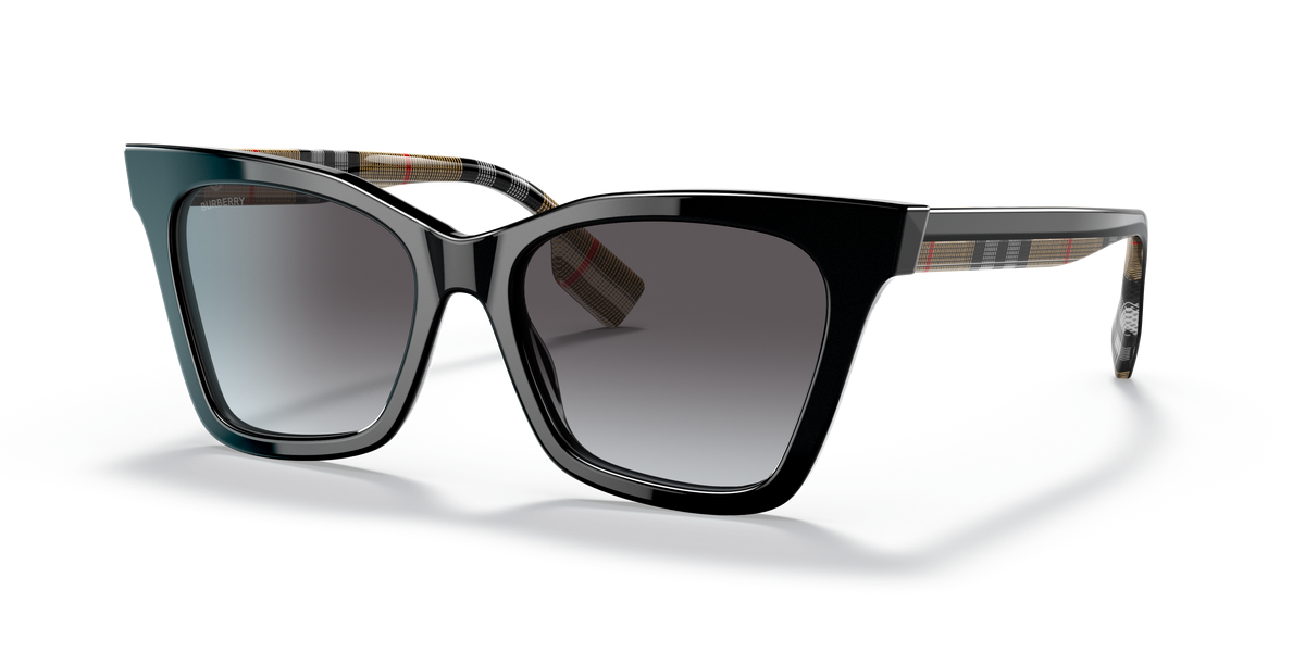 Burberry BE4346 Elsa Sunglasses in 39428G Black / Light Grey Gradient Dark Blue lens