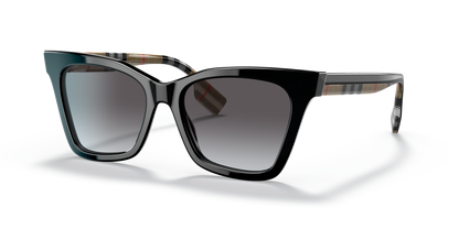 Burberry BE4346 Elsa Sunglasses in 39428G Black / Light Grey Gradient Dark Blue lens