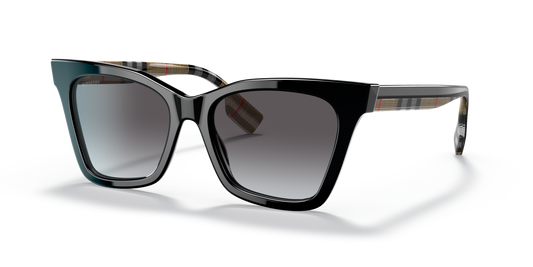 Burberry BE4346 Elsa Sunglasses in 39428G Black / Light Grey Gradient Dark Blue lens