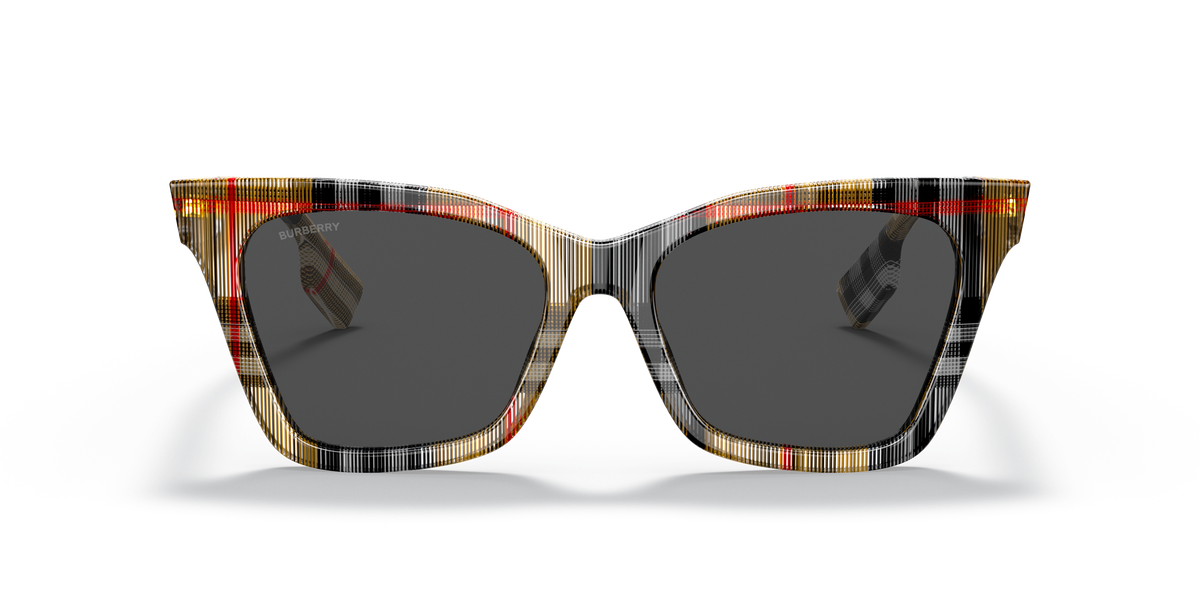 Burberry BE4346 Elsa Sunglasses in 394487 Vintage Check / Dark Grey lens, front view