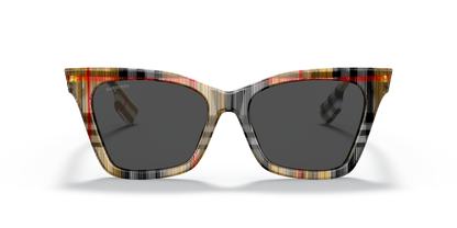 Burberry BE4346 Elsa Sunglasses in 394487 Vintage Check / Dark Grey lens, front view