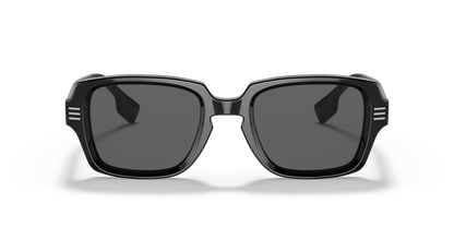 Burberry BE4349 Eldon Sunglasses in 300187 Black / Dark Grey lens, front view