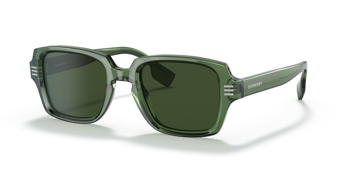 Burberry BE4349 Eldon Sunglasses in 394671 Green / Dark Green lens