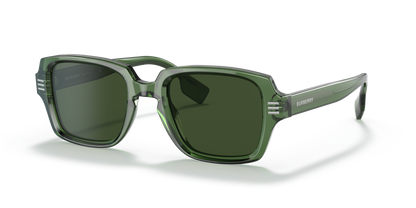 Burberry BE4349 Eldon Sunglasses in 394671 Green / Dark Green lens