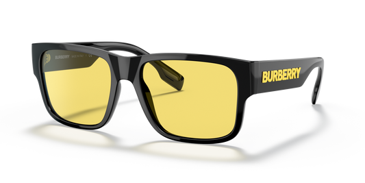 Burberry BE4358 Knight Sunglasses in 300185 Black / Yellow lens