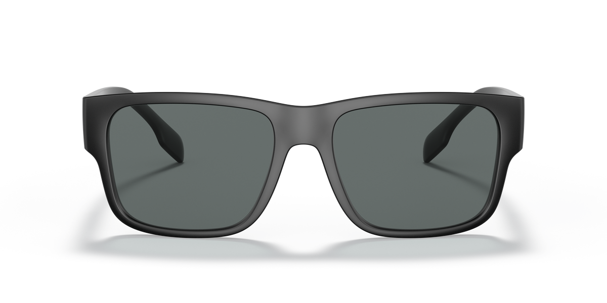 Burberry BE4358 Knight Sunglasses in 346481 Matte Black / Polarized Dark Grey lens, front view