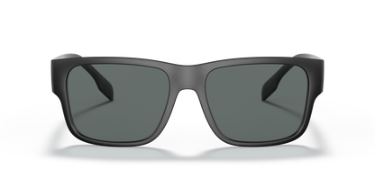 Burberry BE4358 Knight Sunglasses in 346481 Matte Black / Polarized Dark Grey lens, front view