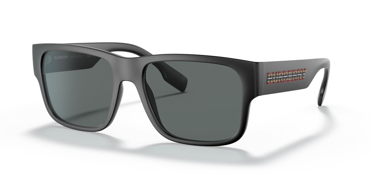 Burberry BE4358 Knight Sunglasses in 346481 Matte Black / Polarized Dark Grey lens