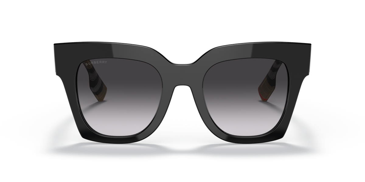 Burberry BE4364 Kitty Sunglasses in 39428G Black / Grey Gradient lens, front view
