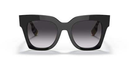 Burberry BE4364 Kitty Sunglasses in 39428G Black / Grey Gradient lens, front view