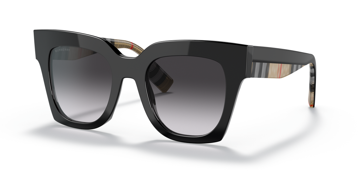 Burberry BE4364 Kitty Sunglasses in 39428G Black / Grey Gradient lens