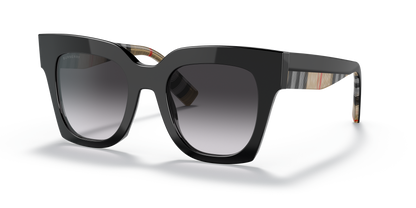 Burberry BE4364 Kitty Sunglasses in 39428G Black / Grey Gradient lens