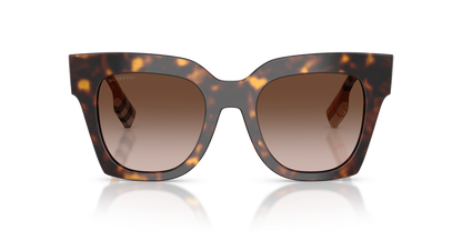 Burberry BE4364 Kitty Sunglasses in 425113 Dark Havana / Brown Gradient lens, front view