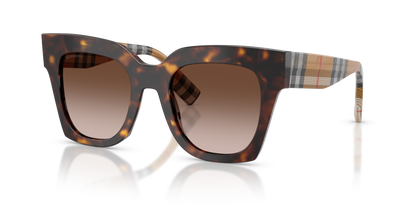Burberry BE4364 Kitty Sunglasses in 425113 Dark Havana / Brown Gradient lens