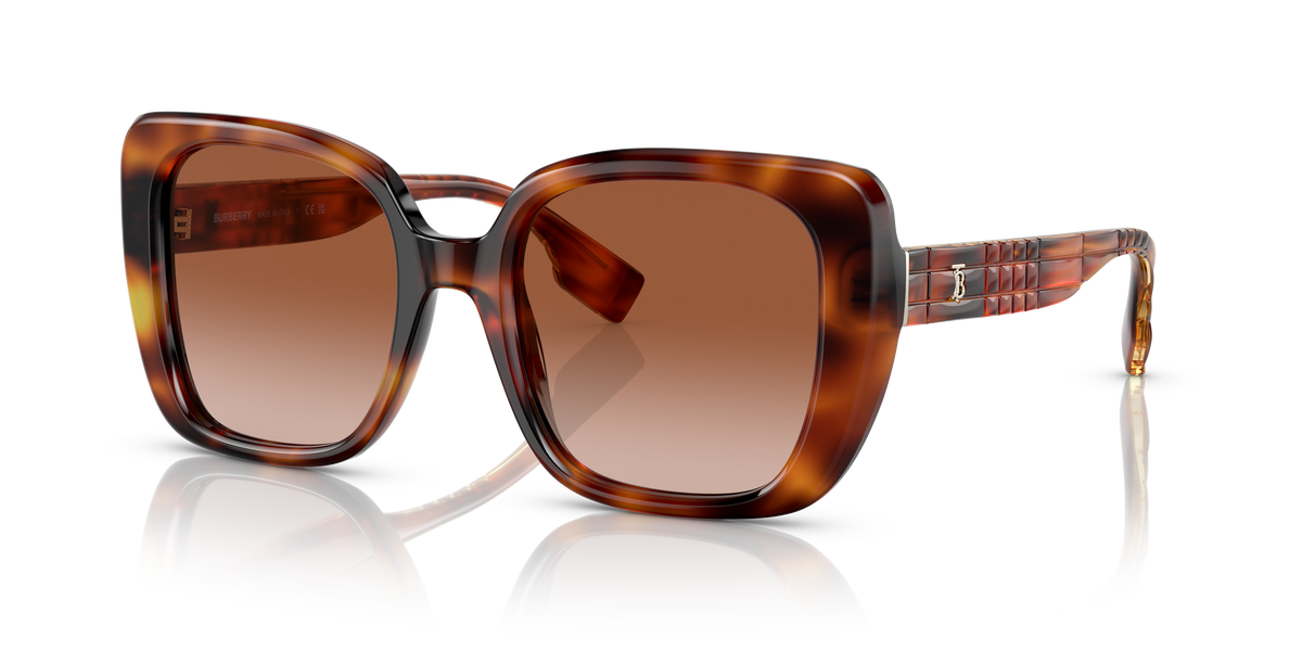 Burberry BE4371 Helena Sunglasses in 331613 Light Havana / Brown Gradient lens