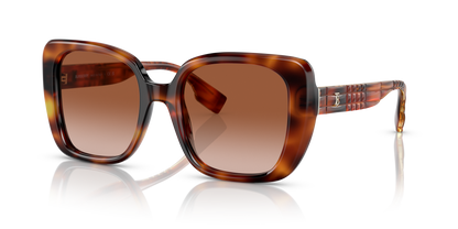 Burberry BE4371 Helena Sunglasses in 331613 Light Havana / Brown Gradient lens