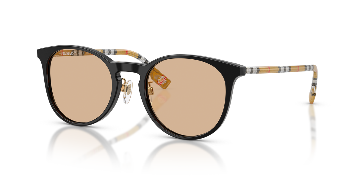 Burberry BE4380D Sunglasses in 385373 Black / Light Brown lens