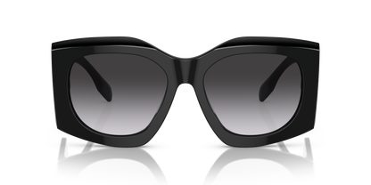 Burberry BE4388U Madeline Sunglasses in 30018G Black / Grey Gradient lens, front view